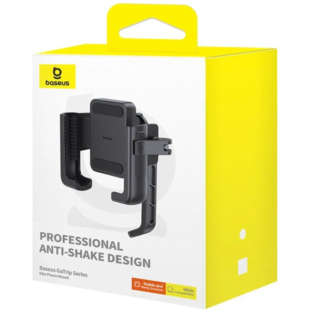 Uchwyt motocyklowy na telefon Baseus GoTrip do lusterka z amortyzacją czarny