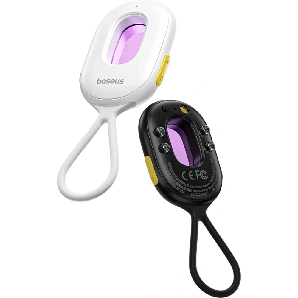 Wykrywacz ukrytych kamer Baseus Heyo Series II z alarmem i mini latarką + kabel Baseus Simple USB-A / USB-C czarny