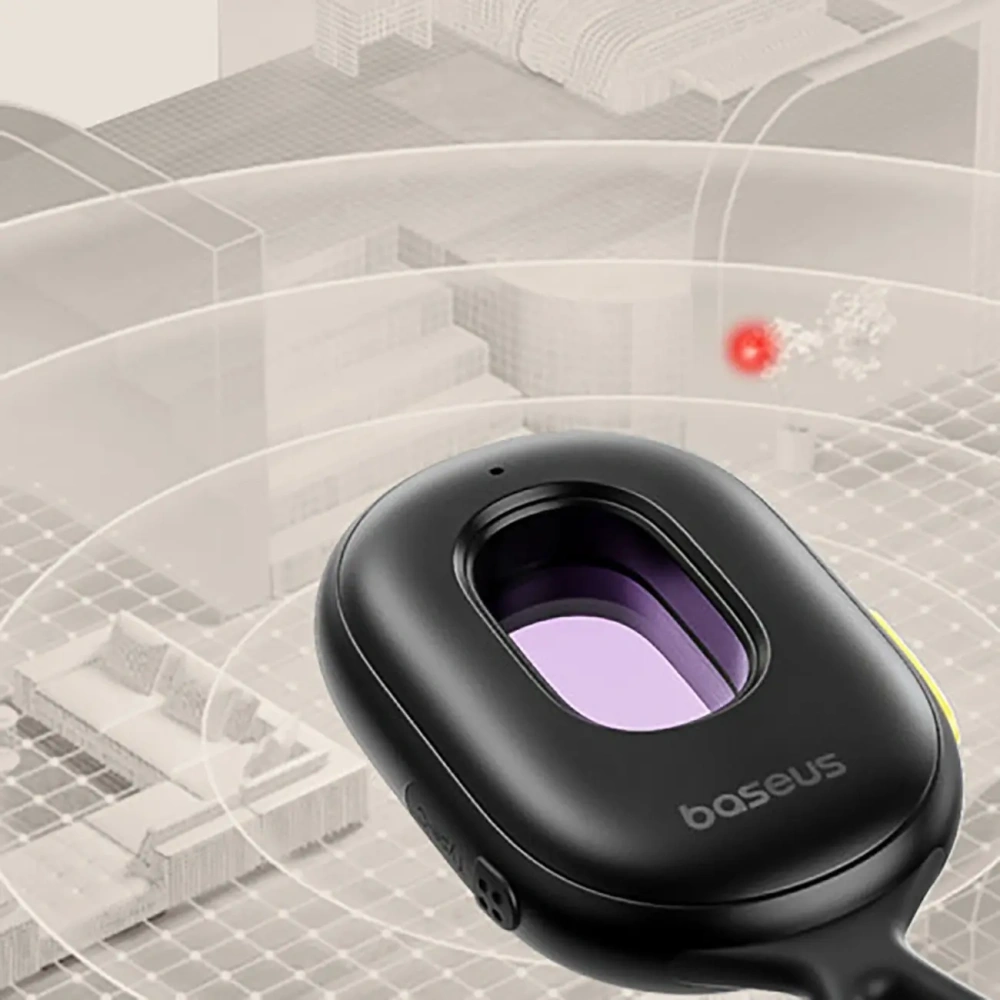 Wykrywacz ukrytych kamer Baseus Heyo Series II z alarmem i mini latarką + kabel Baseus Simple USB-A / USB-C czarny