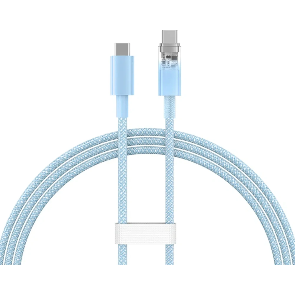 Kabel Baseus Explorer 100W USB-C - USB-C z inteligentnym czujnikiem temperatury 1m niebieski