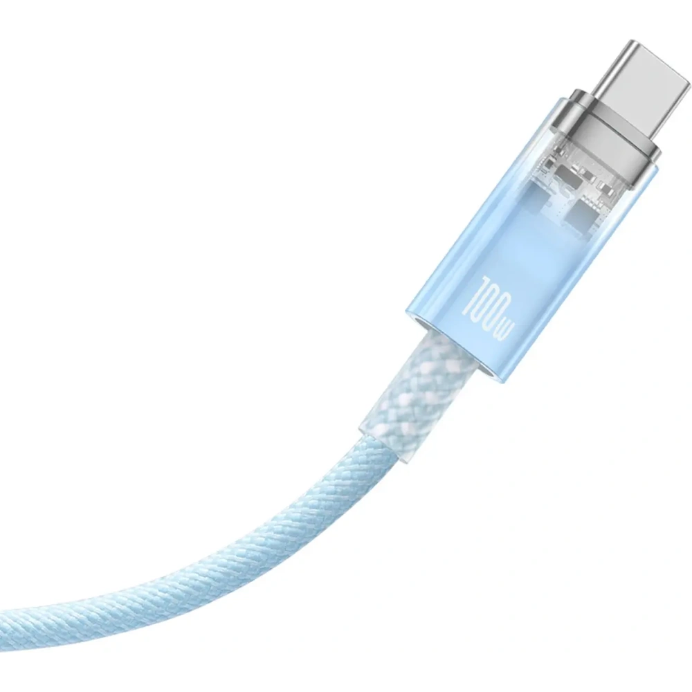 Kabel Baseus Explorer 100W USB-C - USB-C z inteligentnym czujnikiem temperatury 1m niebieski