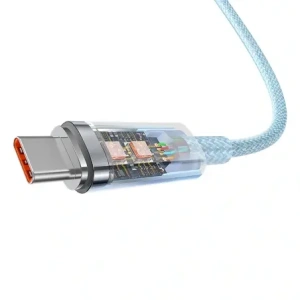 Kabel Baseus Explorer 100W USB-C - USB-C z inteligentnym czujnikiem temperatury 1m niebieski