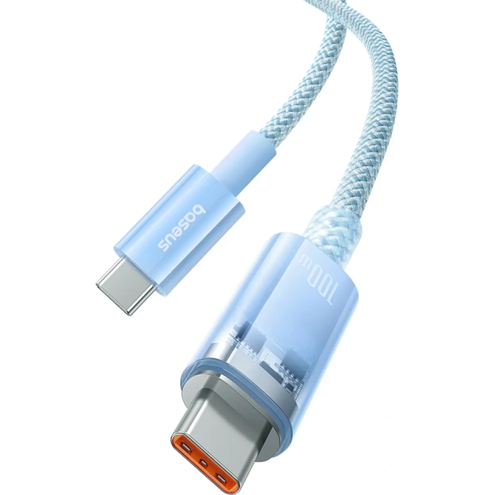Kabel Baseus Explorer 100W USB-C - USB-C z inteligentnym czujnikiem temperatury 1m niebieski