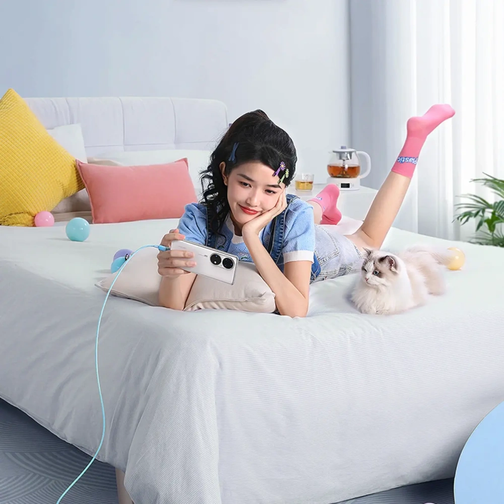 Kabel Baseus Explorer 100W USB-C - USB-C z inteligentnym czujnikiem temperatury 1m niebieski