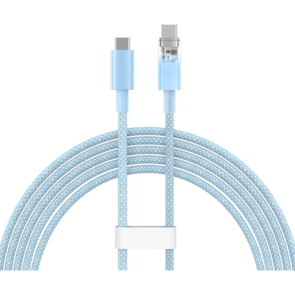 Kabel Baseus Explorer 100W USB-C - USB-C z inteligentnym czujnikiem temperatury 2m niebieski