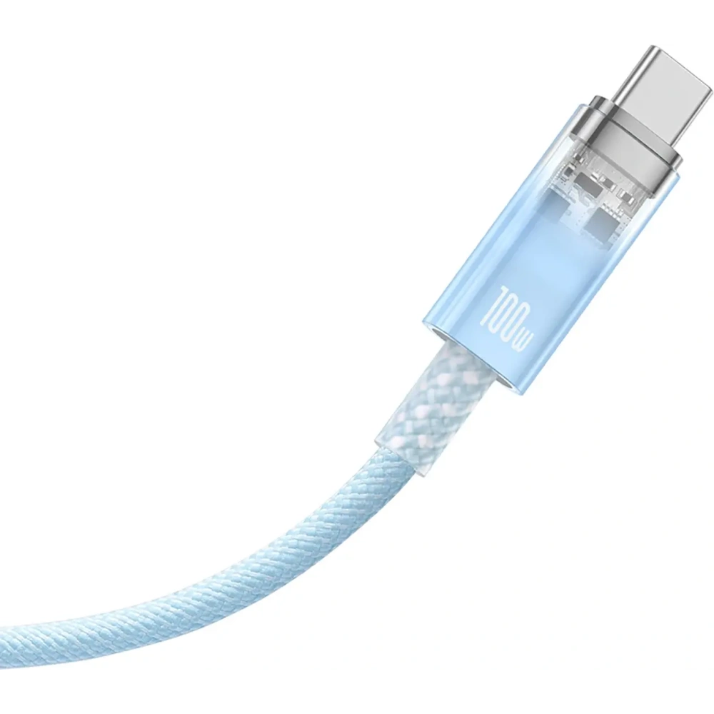Kabel Baseus Explorer 100W USB-C - USB-C z inteligentnym czujnikiem temperatury 2m niebieski