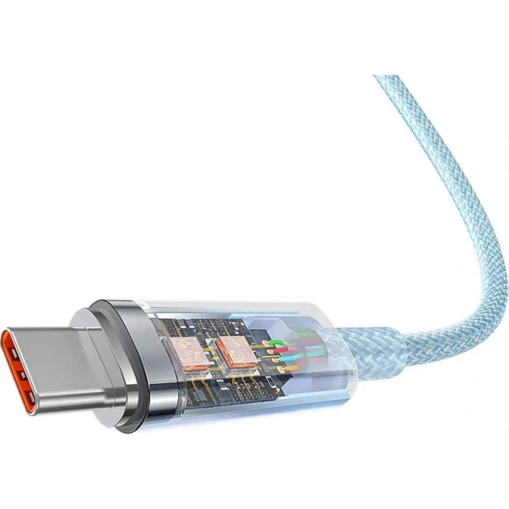 Kabel Baseus Explorer 100W USB-C - USB-C z inteligentnym czujnikiem temperatury 2m niebieski