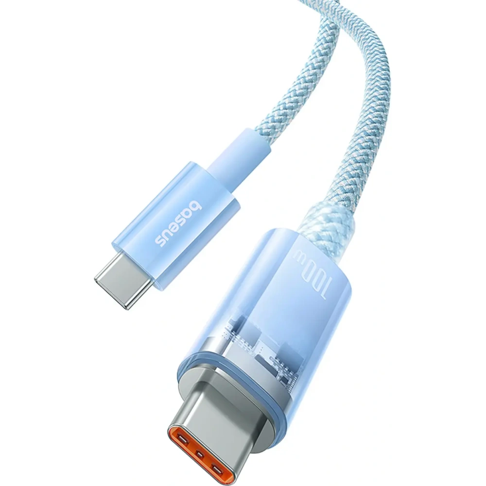 Kabel Baseus Explorer 100W USB-C - USB-C z inteligentnym czujnikiem temperatury 2m niebieski