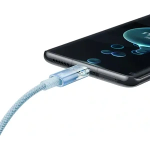 Kabel Baseus Explorer 100W USB-C - USB-C z inteligentnym czujnikiem temperatury 2m niebieski