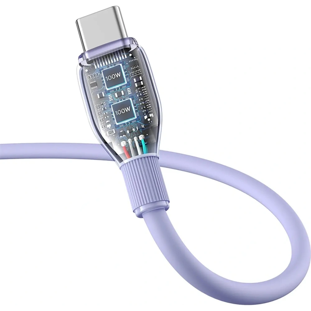 Kabel Baseus Pudding USB-C / USB-C 100W 2m fioletowy