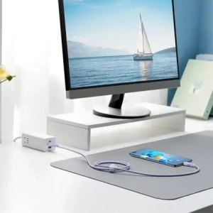 Kabel Baseus Pudding USB-C / USB-C 100W 2m fioletowy