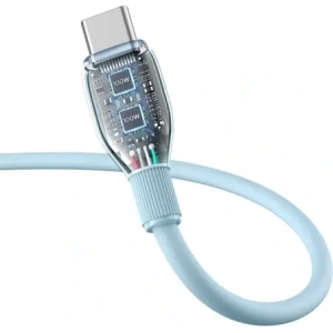 Kabel Baseus Pudding USB-A / USB-C 100W 2m niebieski