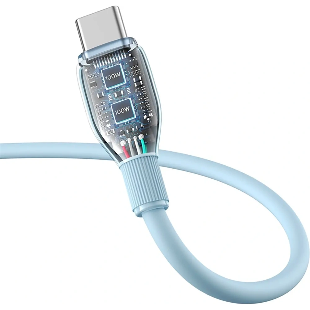 Kabel Baseus Pudding USB-A / USB-C 100W 2m niebieski