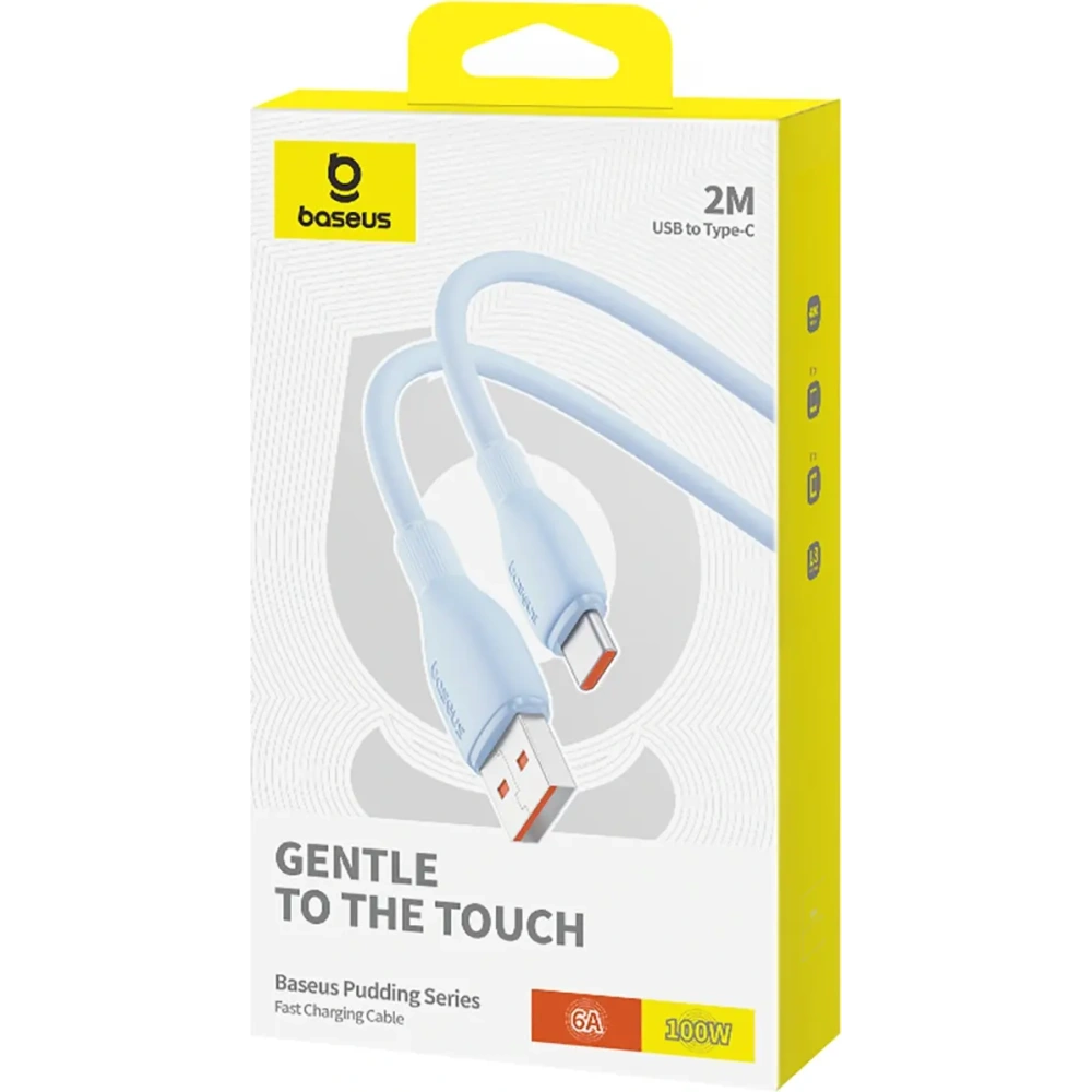 Kabel Baseus Pudding USB-A / USB-C 100W 2m niebieski