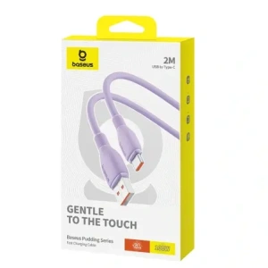 Kabel Baseus Pudding USB-A / USB-C 100W 2m fioletowy