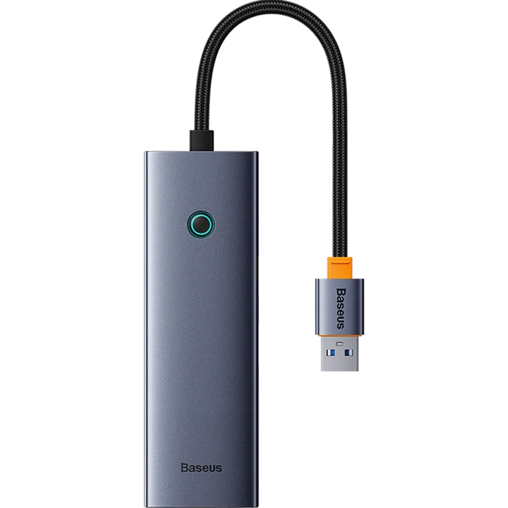 HUB Baseus UltraJoy USB-A / 3xUSB-A 3.0, RJ45 szary