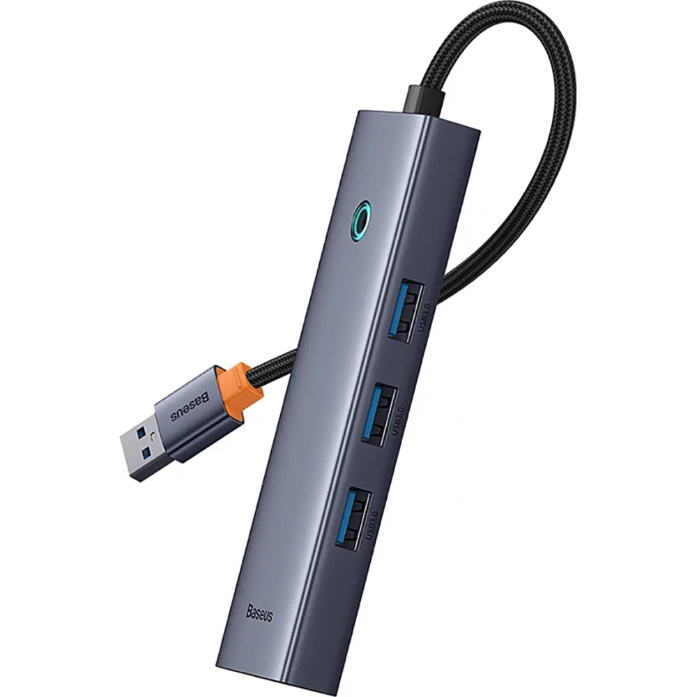 HUB Baseus UltraJoy USB-A / 3xUSB-A 3.0, RJ45 szary