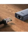 HUB Baseus UltraJoy USB-A / 3xUSB-A 3.0, RJ45 szary