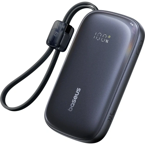 Powerbank Baseus EnerFill FC21 QPow3 Ultra 10000mAh 22.5W z wyświetlaczem i odłączanym kablem czarny