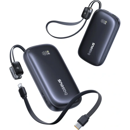 Powerbank Baseus EnerFill FC21 QPow3 Ultra 10000mAh 22.5W z wyświetlaczem i odłączanym kablem czarny