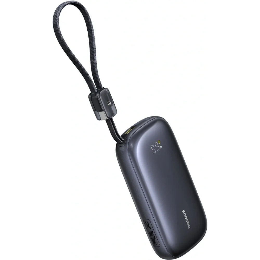 Powerbank Baseus EnerFill FC21 QPow3 Ultra 10000mAh 22.5W z wyświetlaczem i odłączanym kablem czarny