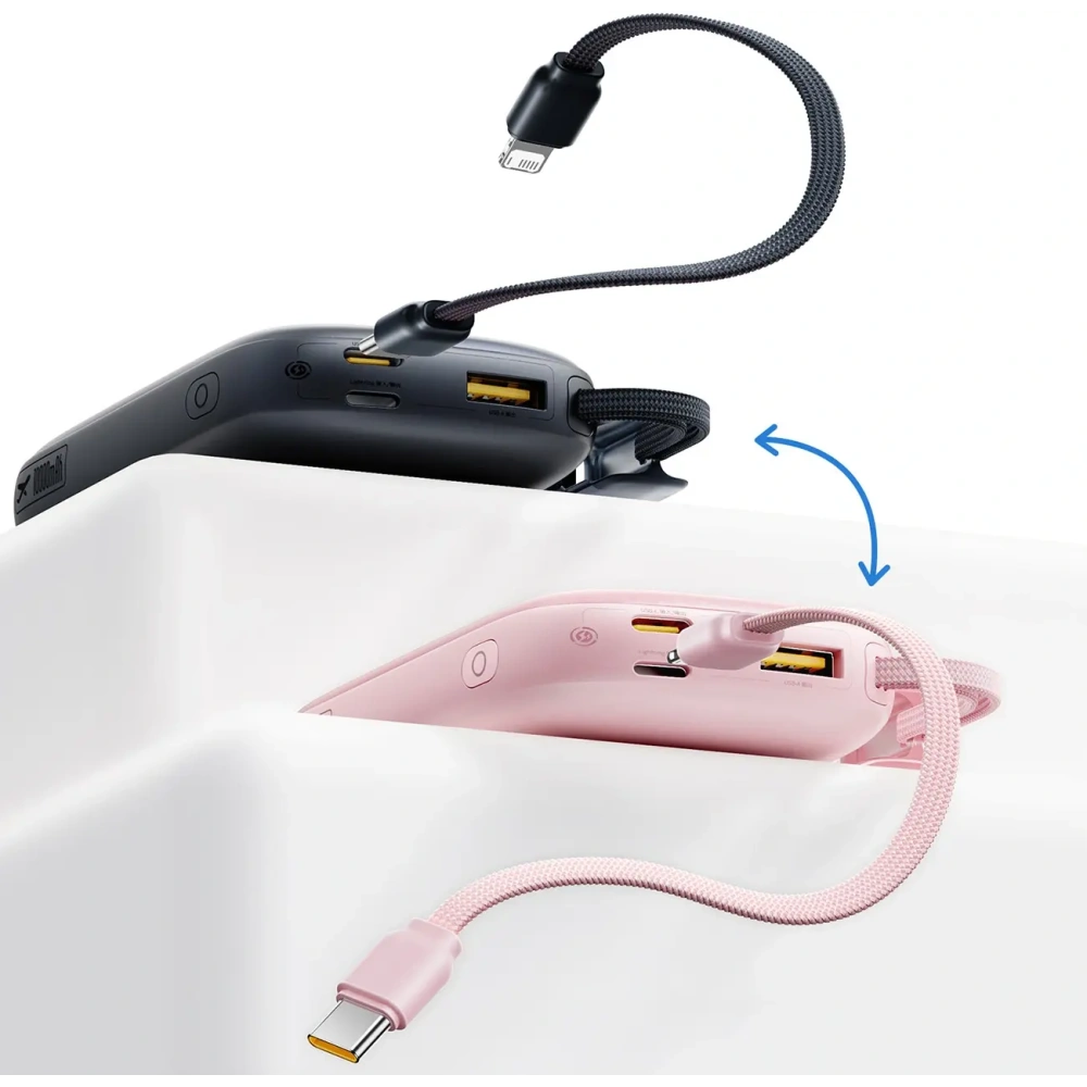 Powerbank Baseus EnerFill FC21 QPow3 Ultra 10000mAh 22.5W z wyświetlaczem i odłączanym kablem czarny