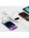 Powerbank Baseus EnerFill FC31 20000mAh 45W z wyświetlaczem cyfrowym i dwoma wbudowanymi kablami USB-C, Lightning biały