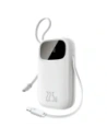 Powerbank Baseus EnerFill FC31 20000mAh 22.5W z wyświetlaczem cyfrowym i dwoma wbudowanymi kablami USB-C, Lightning biały