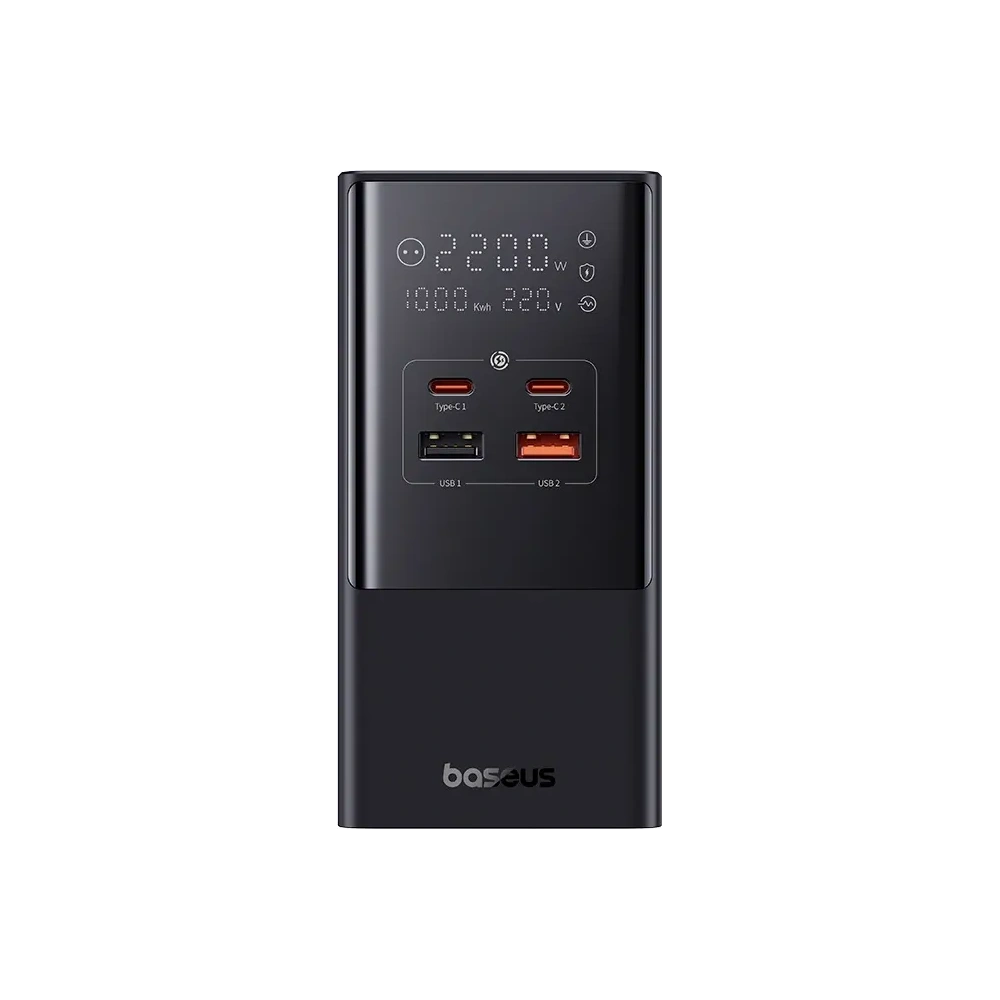Stacja ładująca Baseus PowerCombo Tower 100W 2xAC, 2xUSB-A + 2x USB-C 1.5m czarna