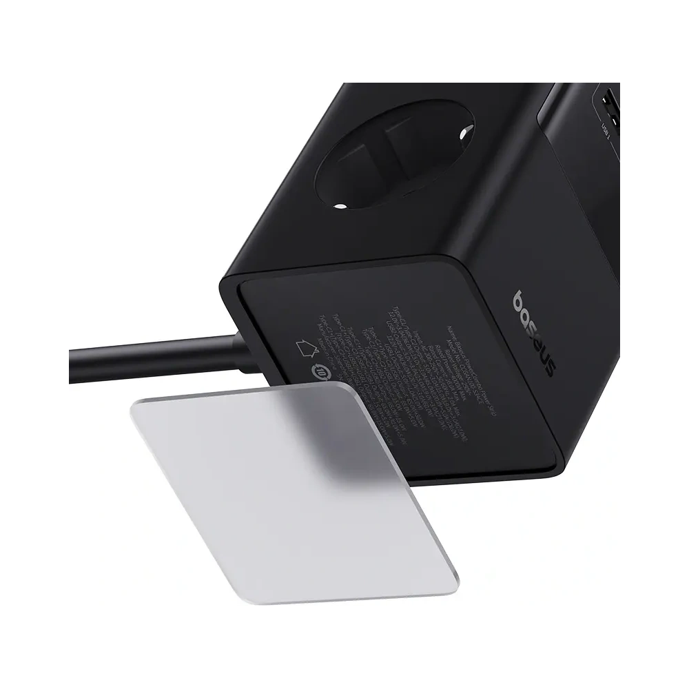 Stacja ładująca Baseus PowerCombo Tower 100W 2xAC, 2xUSB-A + 2x USB-C 1.5m czarna