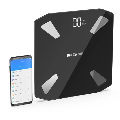 Kup BlitzWolf WiFi-Waage BW-SC3 mit 13 Körpermessfunktionen (schwarz) - BLZ263BLK - {ean13} - Sklep Home Screen