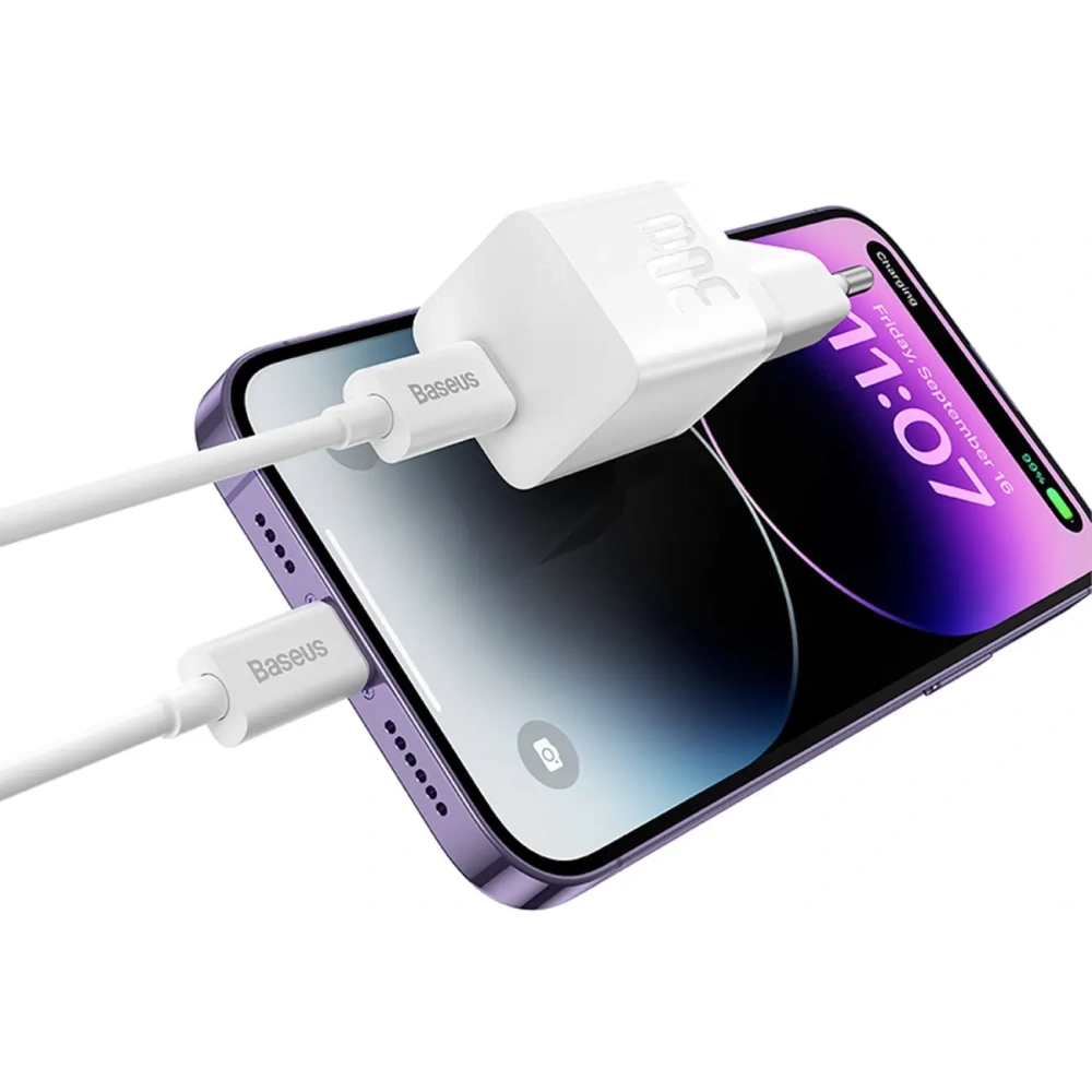 Ładowarka sieciowa Baseus GaN5 USB-C 30W biała