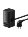 Stacja ładująca Baseus PowerCombo 65W 1.5m 2xAC, USB-A, USB-C + kabel USB-C czarna