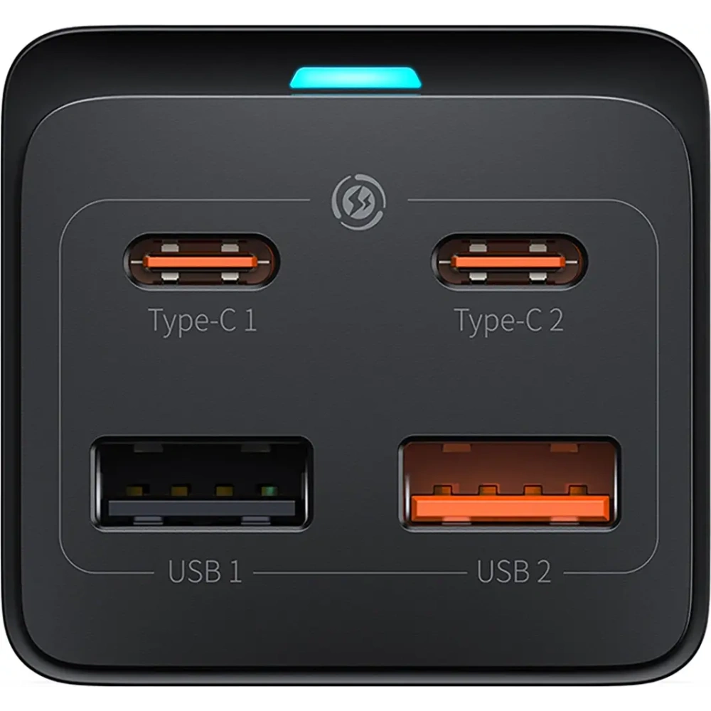 Stacja ładująca Baseus GaN3 Pro 65W AC + 2xUSB-C + 2xUSB-A z kablem Baseus Xiaobai USB-C / USB-C 100W 1m czarna