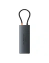 HUB Baseus Metal Gleam II USB-C / HDMI 4K@120Hz, HDMI 4K@60Hz, USB-A 3.2 10Gbps, USB-C 3.2 10Gbps, 2xUSB-A 2.0 480Mbps, USB-C PD 100W, RJ45 1000Mbps, SD/TF szary