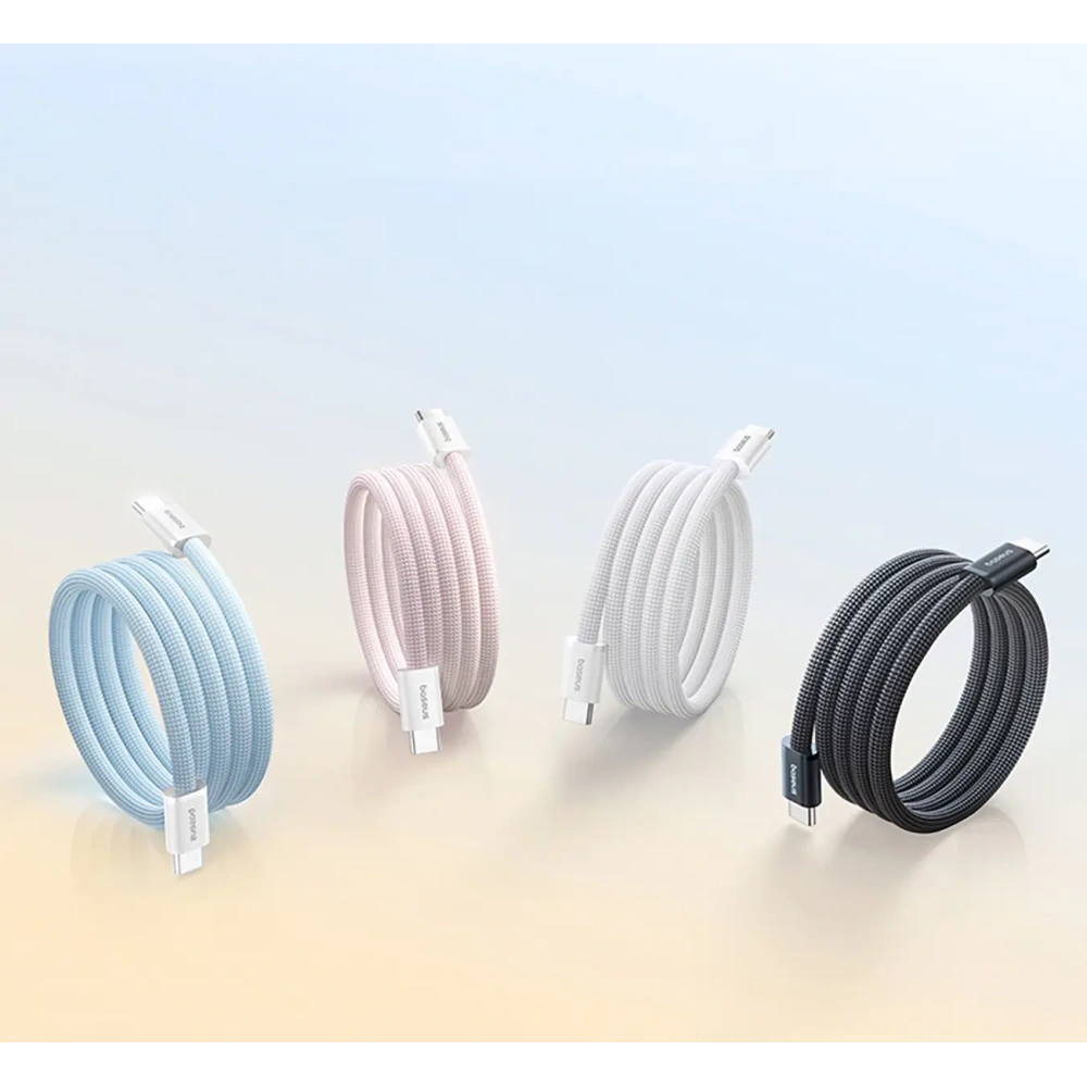 Kabel magnetyczny Baseus Dynamic 4 Pro 100W USB-C / USB-C 1m biały