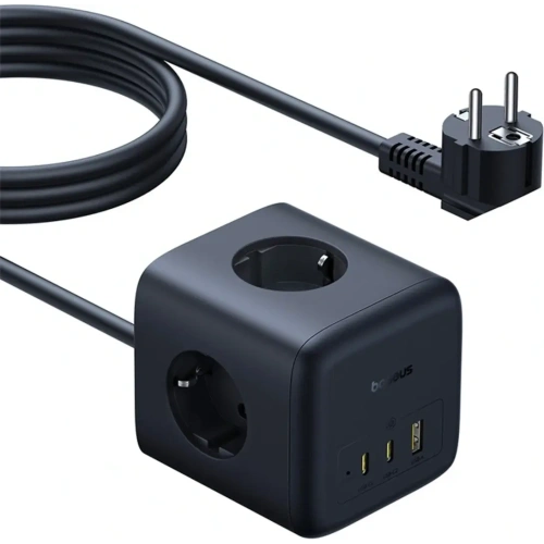 Kostka / listwa zasilająca Baseus EnerFill FA11 AC / USB-A 18W, USB-C 67W, 3xAC 1.5m czarna
