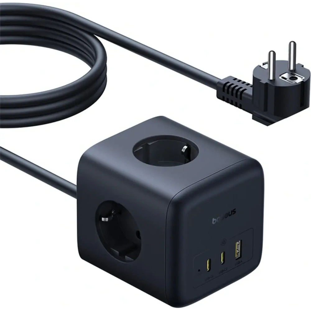 Kostka / listwa zasilająca Baseus EnerFill FA11 AC / USB-A 18W, USB-C 67W, 3xAC 1.5m czarna