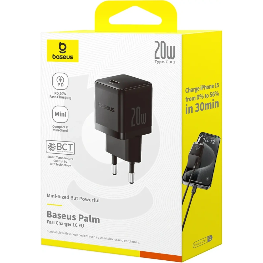 Ładowarka sieciowa Baseus Palm 20W USB-C czarna