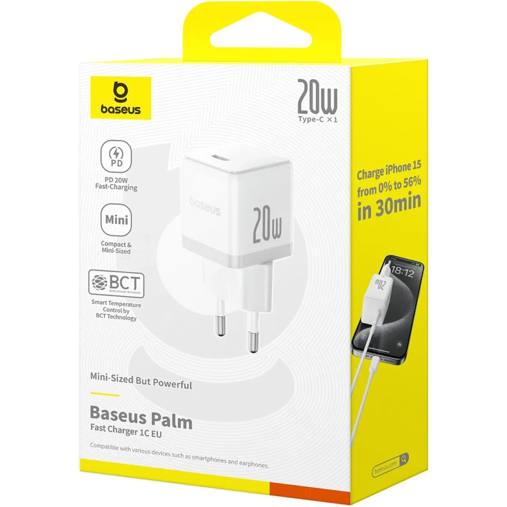 Ładowarka sieciowa Baseus Palm 20W USB-C biała