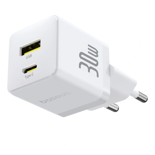 Ładowarka sieciowa Baseus Palm 30W USB-A, USB-C biała