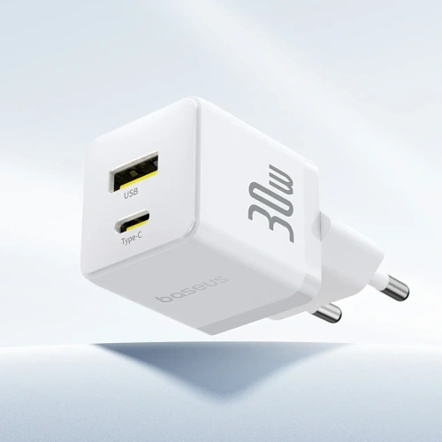 Ładowarka sieciowa Baseus Palm 30W USB-A, USB-C biała
