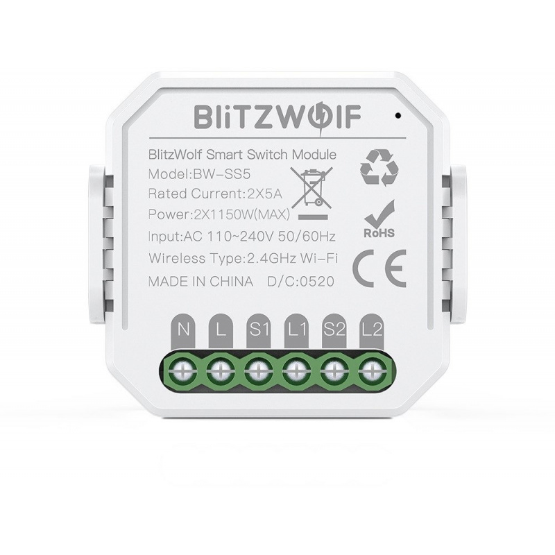 Buy BlitzWolf BW-SS5 Smart Switch WiFi 1-gang - 5907489603959 - BLZ267 - Homescreen.pl