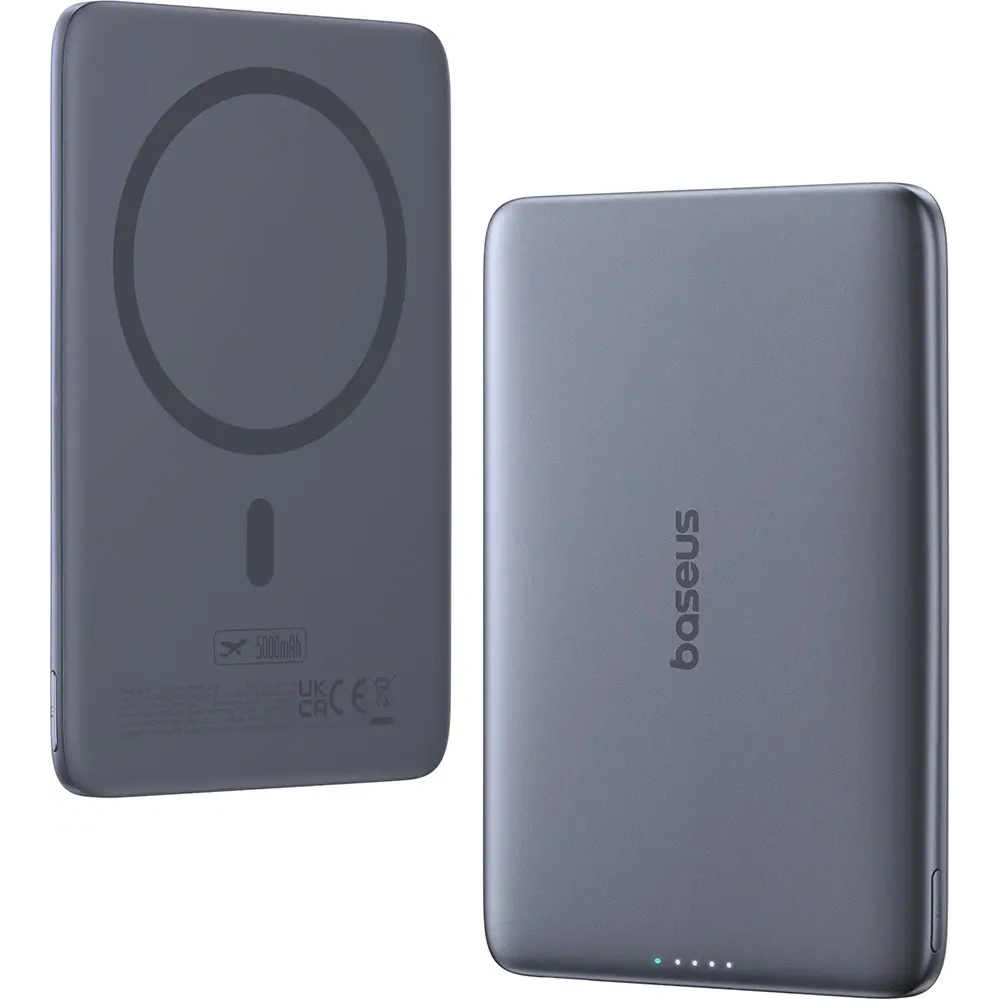Powerbank Baseus PicoGo AM41 5000mAh 20W MagSafe z kablem Baseus Simple USB-C / USB-C 60W 30cm szary