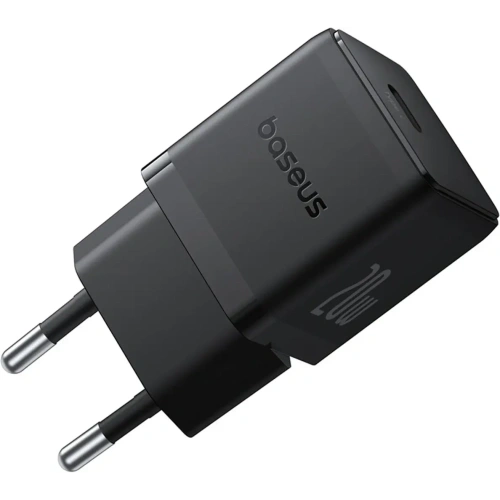 Ładowarka sieciowa Baseus Palm 1C 20W z kablem Baseus Mini White USB-C 60W 20V/3A 1m czarna