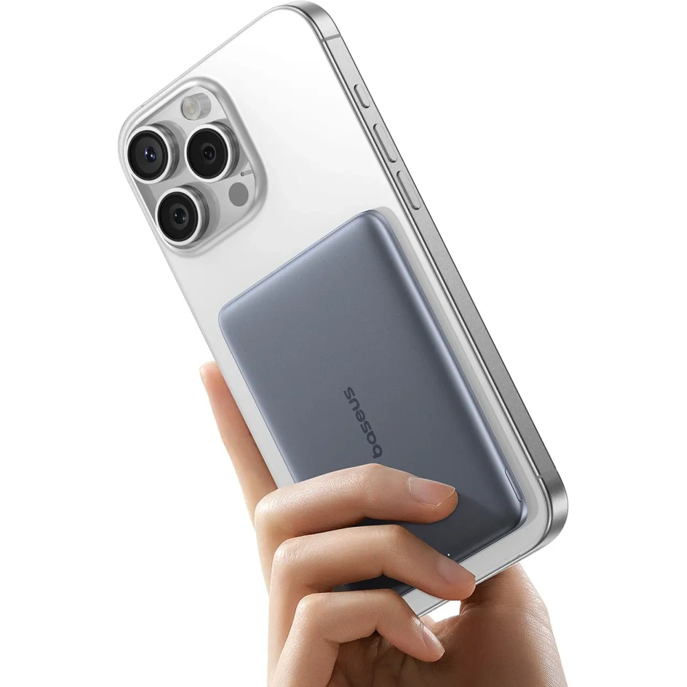 Powerbank Baseus PicoGo AM41 5000mAh 20W MagSafe z kablem Baseus Simple USB-C / USB-C 60W 30cm szary