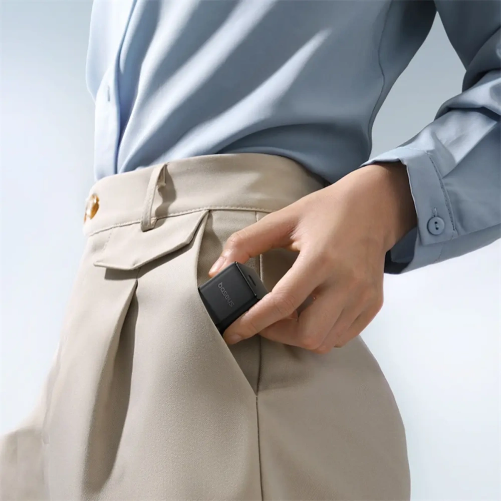 Ładowarka sieciowa Baseus Palm 1C 20W z kablem Baseus Mini White USB-C 60W 20V/3A 1m czarna