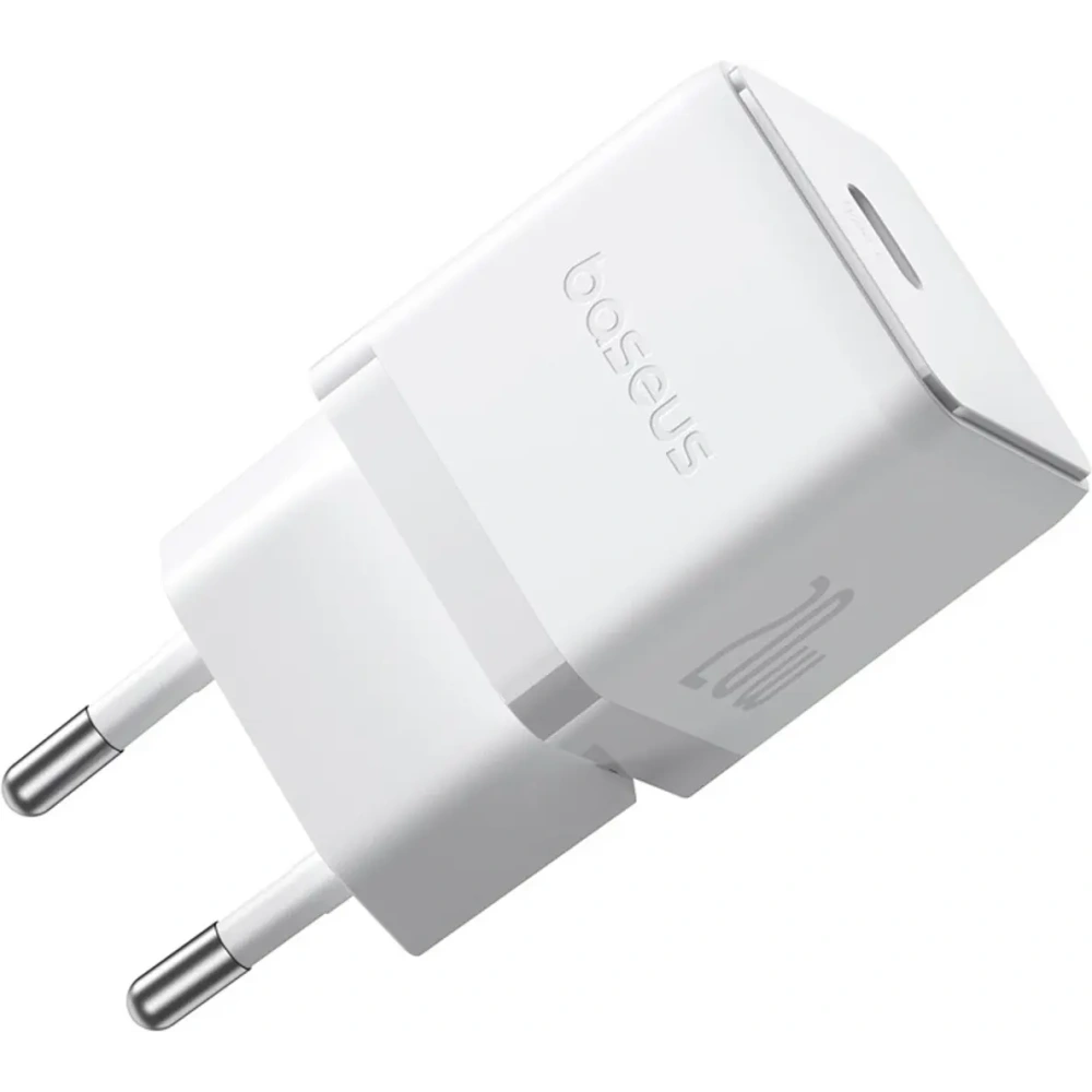 Ładowarka sieciowa Baseus Palm 1C 20W z kablem Baseus Mini White USB-C 60W 20V/3A 1m biała