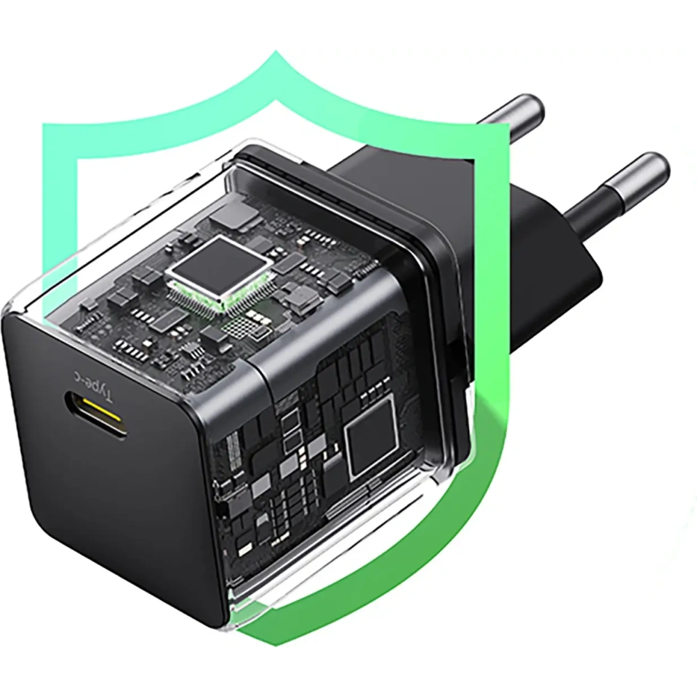 Ładowarka sieciowa Baseus Palm 1C 20W z kablem Baseus Mini White USB-C 60W 20V/3A 1m czarna