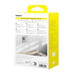 Ładowarka sieciowa Baseus Palm 1C 20W z kablem Baseus Mini White USB-C 60W 20V/3A 1m biała